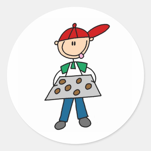 Boy Baking Cookies Sticker (Front)