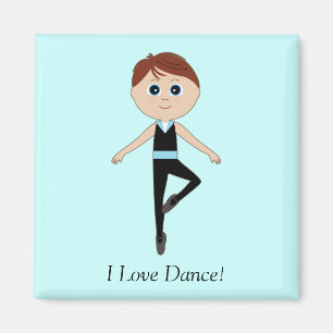 Boy Ballet Dancer: I Love Dance Magnet