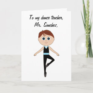 Boy Ballet Dancer: Thank You Teacher Card