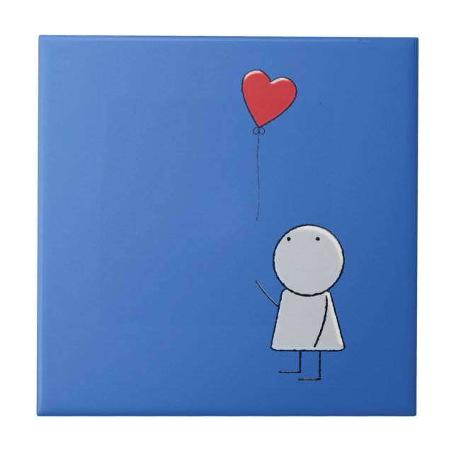 Boy & Balloon Ceramic Tile (Front)