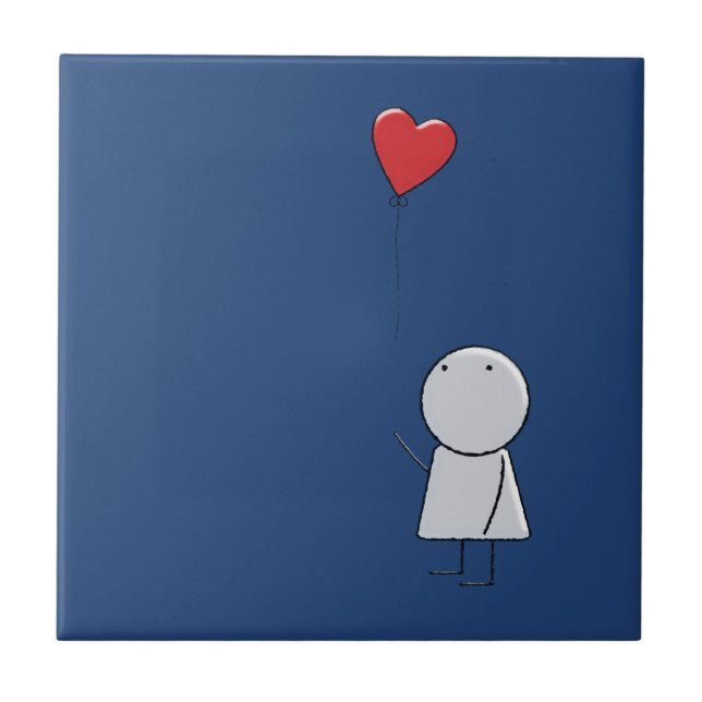 Boy & Balloon Ceramic Tile (Front)