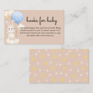 Boy Balloon Cute Brown Bunny Books for Baby Enclosure Card