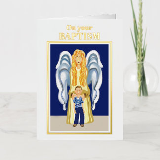 Boy Baptism congratulations Foil Greeting Card