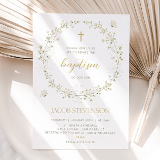Boy BAPTISM Invitation, First Communion Invitation