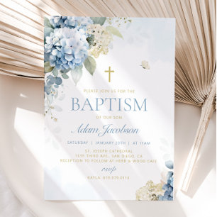 Boy BAPTISM Invitation, First Communion Invitation