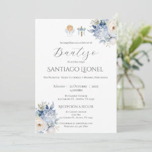 Boy Baptism Invitation in Spanish Boho