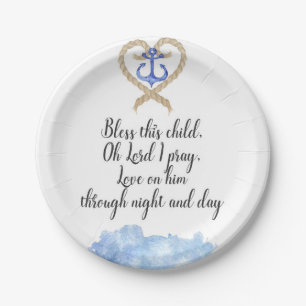 Boy Baptism Paper Plate