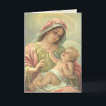 BOY BAPTISM Virgin Mary with Holy Christ Child - Card<br><div class="desc">Beautiful image of Mary and the Baby Jesus. 
Perfect for a baby boy's baptismal day!</div>