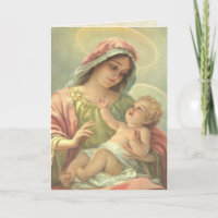 BOY BAPTISM Virgin Mary with Holy Christ Child -