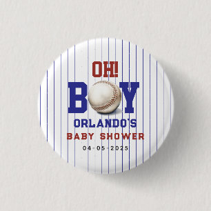 Boy Baseball Baby Shower Cute Sports Party 3 Cm Round Badge