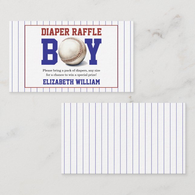 Boy Baseball Baby Shower | Cute Sports Party Enclosure Card (Front/Back)