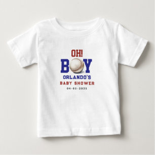 Boy Baseball Baby Shower   Cute Sports Party T-Shirt
