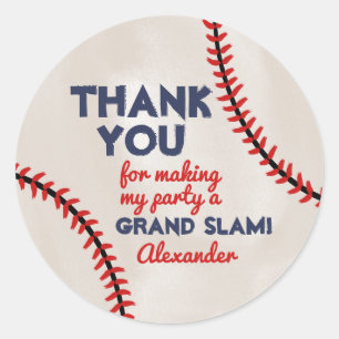 Boy Baseball Birthday Party Sticker