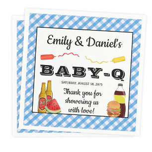 Boy BBQ Baby-q Baby Shower Paper Napkins