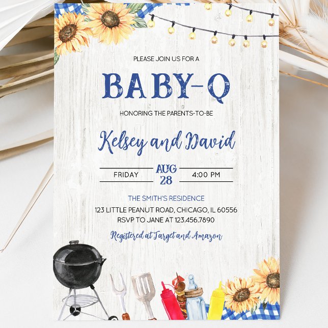 Boy BBQ Baby Shower Invitation (Creator Uploaded)