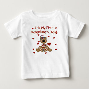 Boy Bear 1st Valentine's Day Baby T-Shirt