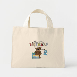 Boy Bear 2nd Birthday T-shirts and Gifts Mini Tote Bag