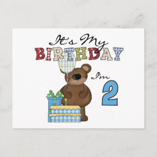 Boy Bear 2nd Birthday T-shirts and Gifts Postcard