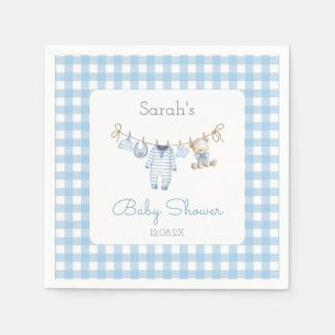Boy Bear Baby Shower Napkin