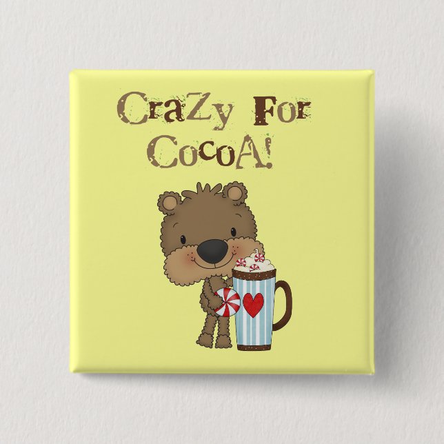 Boy Bear Crazy For Cocoa Holiday 15 Cm Square Badge (Front)