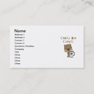 Boy Bear Crazy For Cocoa Holiday Business Card