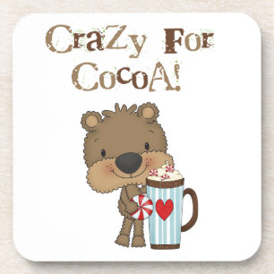 Boy Bear Crazy For Cocoa Holiday Coaster