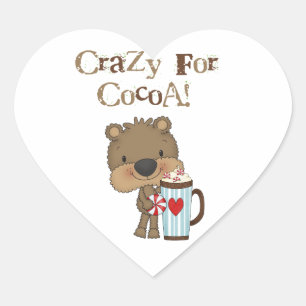 Boy Bear Crazy For Cocoa Holiday Heart Sticker