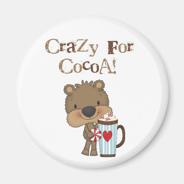 Boy Bear Crazy For Cocoa Holiday Magnet (Front)
