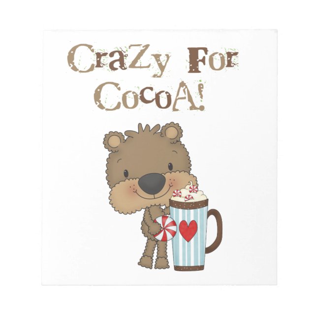 Boy Bear Crazy For Cocoa Holiday Notepad (Front)