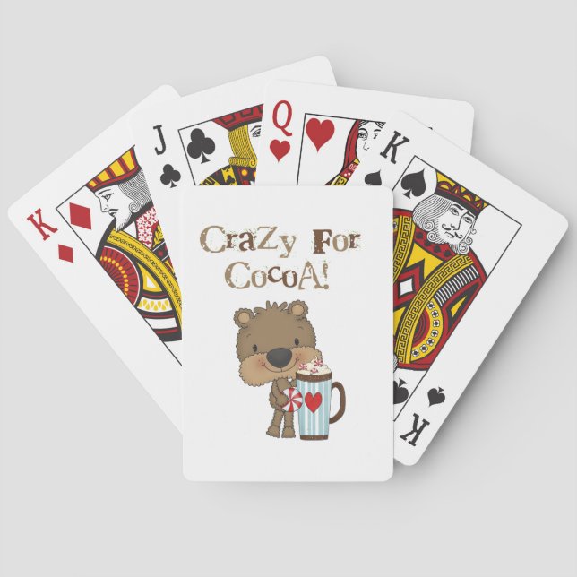 Boy Bear Crazy For Cocoa Holiday Playing Cards (Back)