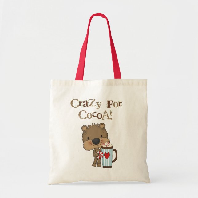 Boy Bear Crazy For Cocoa Holiday Tote Bag (Front)