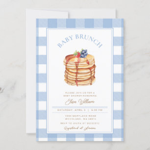 Boy Berries Pancake Baby Shower Brunch  Invitation