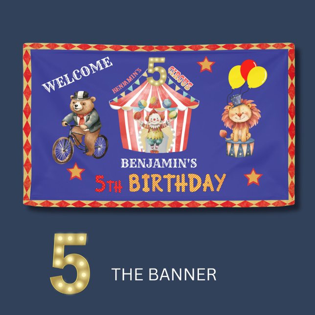 Boy Big Top Circus Carnival Fifth Birthday Banner (Creator Uploaded)