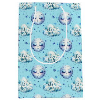 Boy birth announcement medium gift bag