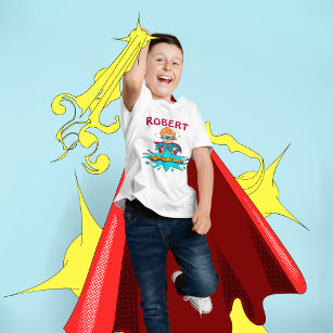 Boy Birthday Bash - Blue and Orange Super Hero T-Shirt
