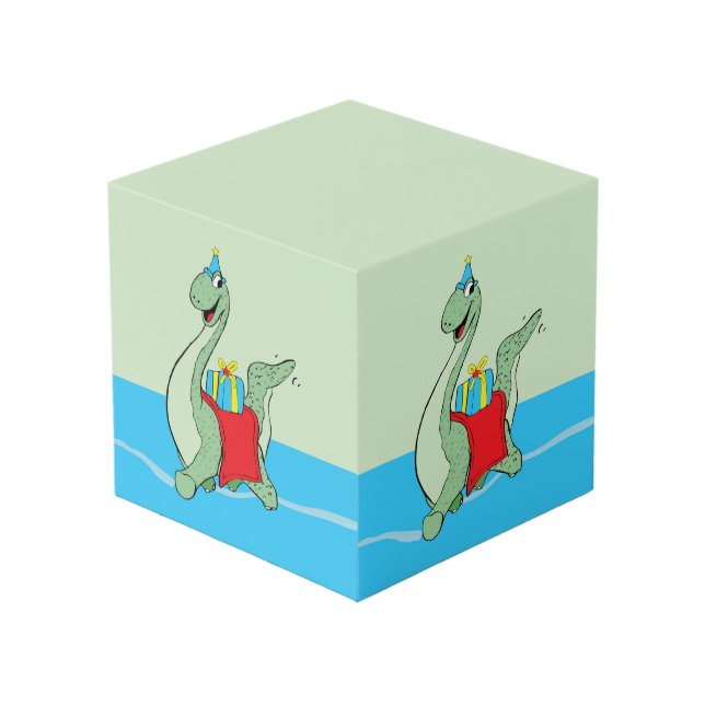 Boy, Birthday Dinosaur Cube (Front Angled)