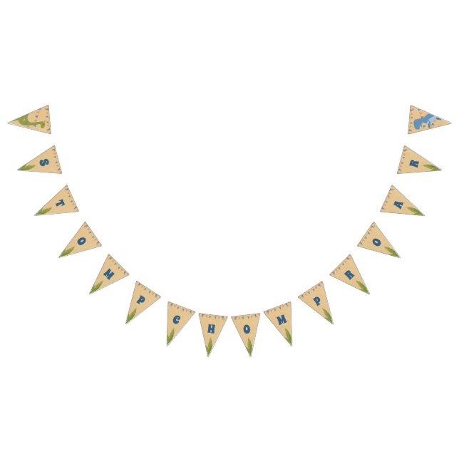 Boy Birthday - Dinosaur Stomp Party Flags 2 (All)