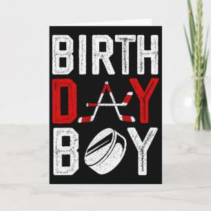 Boy Birthday Party Decorations Hockey Winter Sport Card