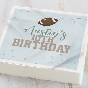 Boy Birthday Party Football Custom Napkin