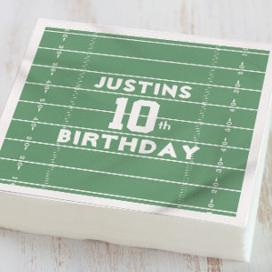 Boy Birthday Party Football Custom Napkin