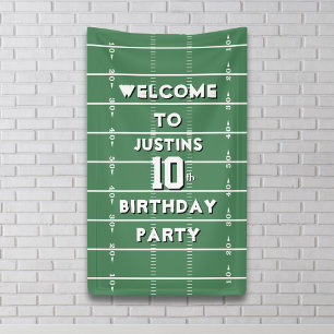 Boy Birthday Party Football Personalised Banner