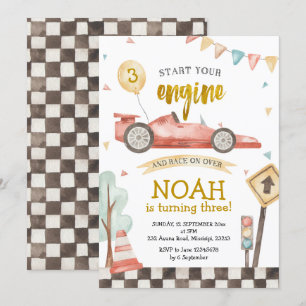 Boy Birthday Racing Car Invitation
