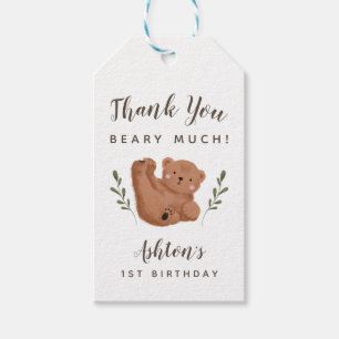Boy Birthday Thank You Beary Much Gift Tags