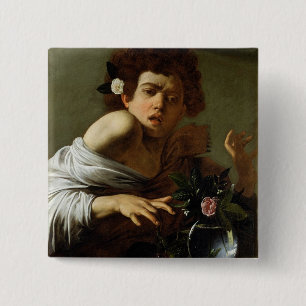 Boy Bitten by a Lizard, c.1595-1600 (oil on canvas 15 Cm Square Badge