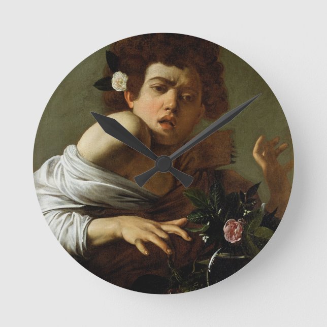 Boy Bitten by a Lizard, c.1595-1600 (oil on canvas Round Clock (Front)