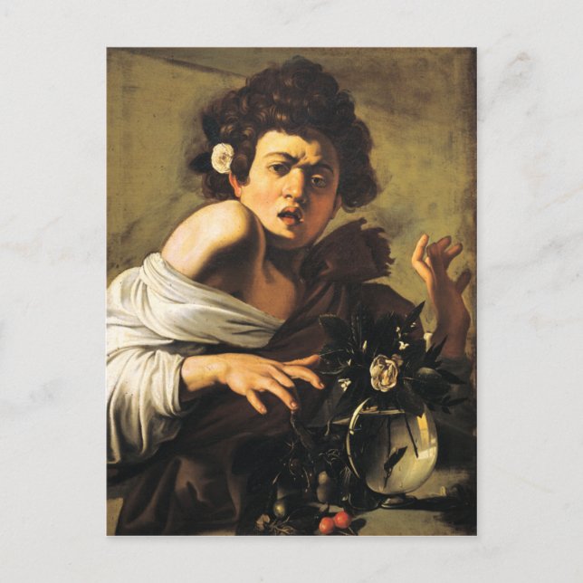 Boy Bitten by a Lizard, Caravaggio Postcard (Front)