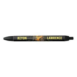 Boy Black & Gold Motorbike Motorcycle Bike Modern Ink Pen