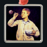 Boy Blowing Bubbles, by Edouard Manet, Metal Tree Decoration<br><div class="desc">Boy Blowing Bubbles,  popular realism painting by French artist,  Edouard Manet.</div>