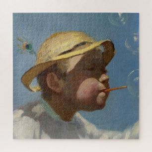 Boy Blowing Bubbles (by Paul Peel) Jigsaw Puzzle