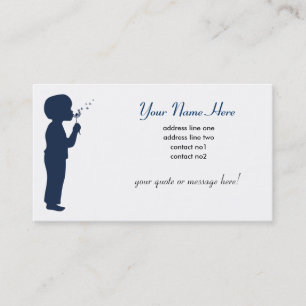 Boy Blowing Dandelion Business Card